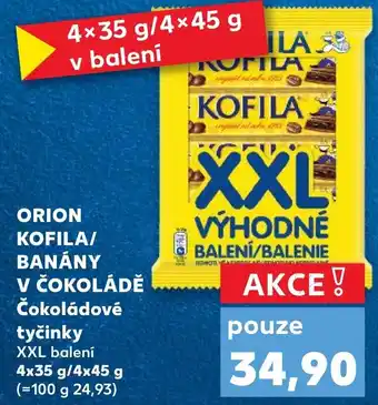 Kaufland ORION KOFILA/ BANÁNY V ČOKOLÁDĚ Čokoládové tyčinky nabídka