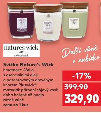 Kaufland Svíčka Nature's Wick nabídka
