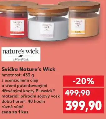 Kaufland Svíčka Nature's Wick nabídka