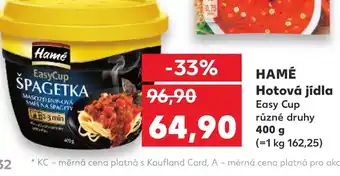 Kaufland HAMÉ Hotová jídla nabídka