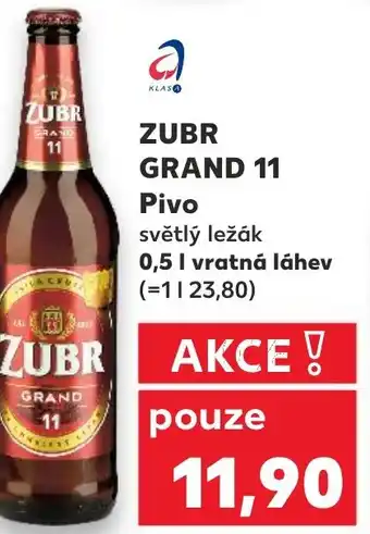 Kaufland ZUBR GRAND 11 Pivo 0.5L nabídka