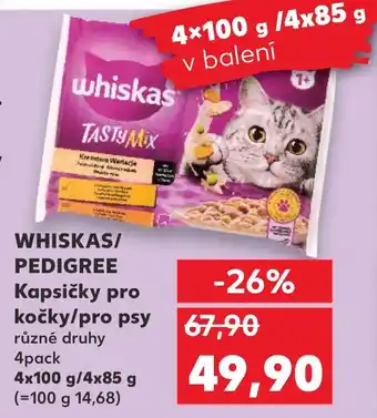 Kaufland WHISKAS/ PEDIGREE Kapsičky pro kočky/pro psy nabídka