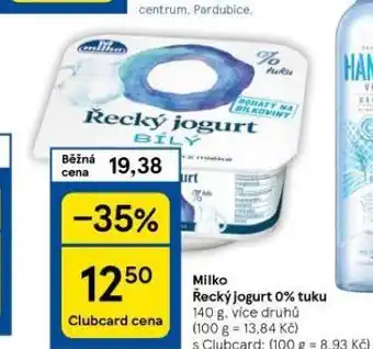 Tesco Milko řecký jogurt 0% tuku nabídka