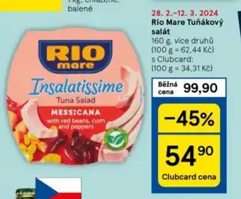 Tesco Rio Mare Tuňákový salát nabídka
