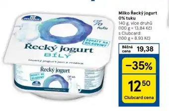 Tesco Milko Řecký jogurt 0% tuku nabídka