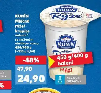 Kaufland Kunín mléčná rýže nabídka