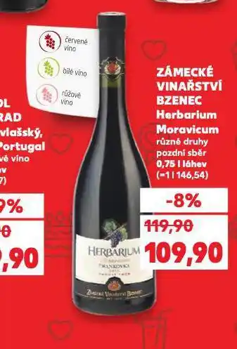 Kaufland Zámecké vinařství bzenec herbarium moravicum nabídka