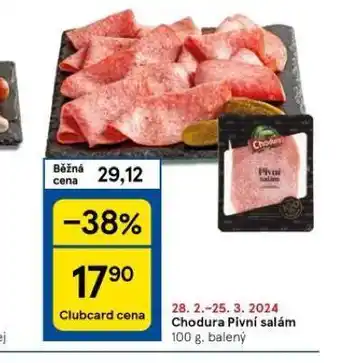 Tesco Chodura pivní salám nabídka