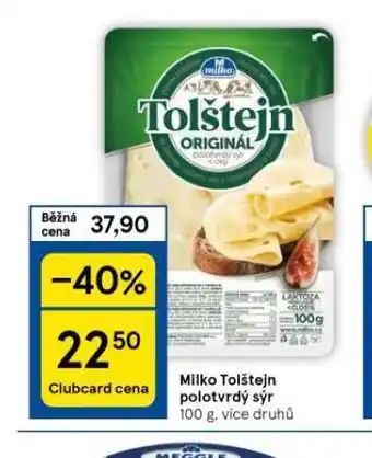 Tesco Milko tolštejn polotvrdý sýr nabídka