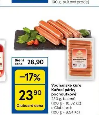 Tesco Kuřecí párky pochoutkové nabídka