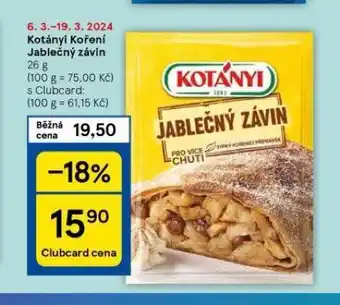 Tesco Kotányi koření jablečný závin nabídka
