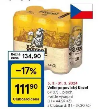 Tesco Pivo velkopopovický kozel 10 nabídka