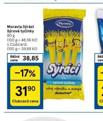 Tesco Moravia sýráci sýrové tyčinky nabídka