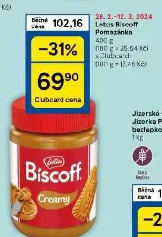 Tesco Lotus biscoff pomazánka nabídka