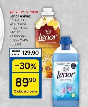 Tesco Lenor aviváž nabídka