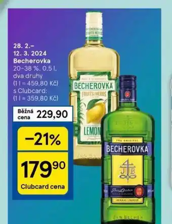 Tesco Becherovka nabídka