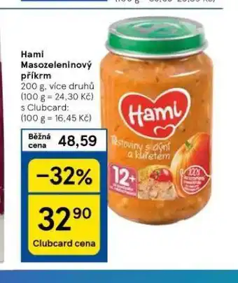 Tesco Hami masozeleninový příkrm nabídka