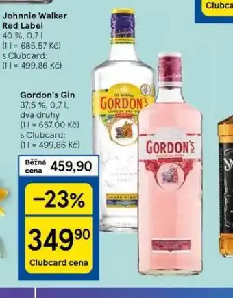 Tesco Gordon´s gin nabídka
