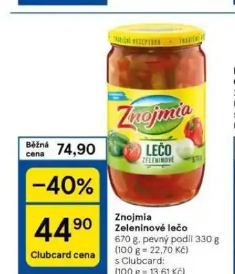 Tesco Znojmia zeleninové lečo nabídka