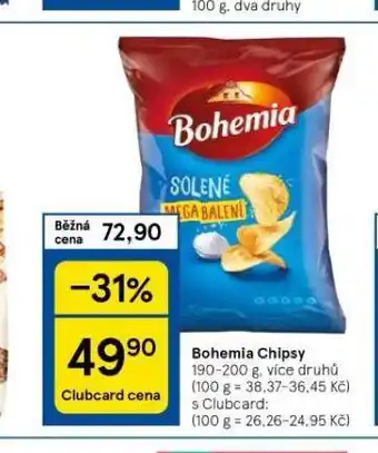 Tesco Bohemia chipsy nabídka