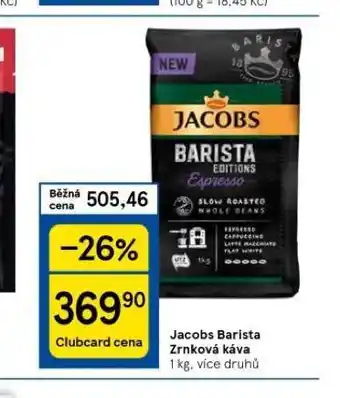 Tesco Jacobs barista zrnková káva nabídka