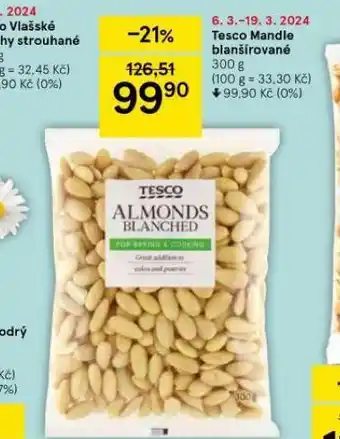 Tesco Tesco mandle blanšírované nabídka