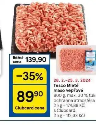 Tesco Mleté maso vepřové nabídka