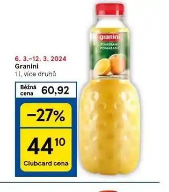 Tesco Granini nabídka