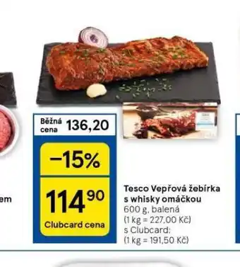 Tesco Vepřová žebírka s whisky omáčkou nabídka