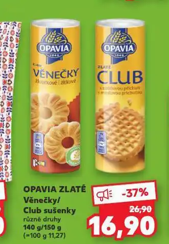 Kaufland Opavia zlaté club sušenky nabídka