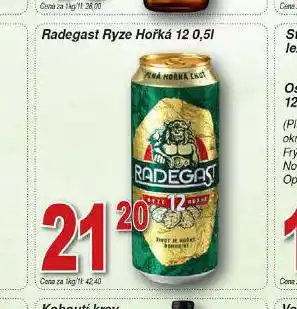 Hruška Pivo radegast ryze hořká 12 nabídka