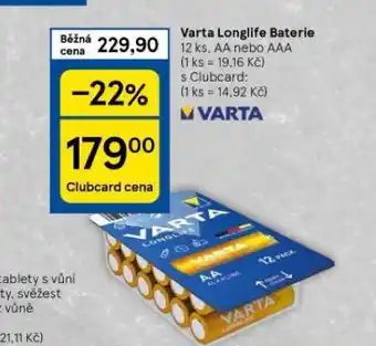 Tesco Varta long life baterie nabídka
