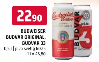 Terno BUDWEISER BUDVAR ORIGINAL, BUDVAR 33 0.5L nabídka