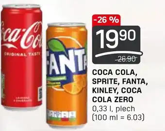 Flop COCA COLA, SPRITE, FANTA, KINLEY, COCA COLA ZERO 0,33 L nabídka