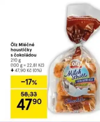 Tesco Ölz Mléčné houstičky s čokoládou nabídka