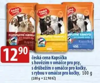 Bala česká cena Kapsička s hovězím v omáčce pro psy, s drůbežím v omáčce pro kočky, s rybou v omáčce pro kočky, 100 g nabídka