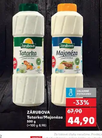 Kaufland ZÁRUBOVA Tatarka/Majonéza 500 g nabídka