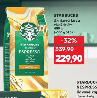 Kaufland STARBUCKS Zrnková káva nabídka