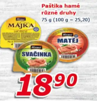 ESO MARKET Paštika hamé různé druhy 75 g nabídka