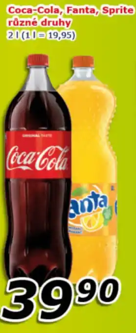 ESO MARKET Coca-Cola, Fanta, Sprite různé druhy 2 l. nabídka