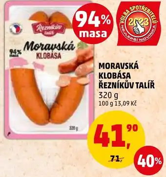 Penny Market MORAVSKÁ KLOBÁSA ŘEZNÍKŮV TALÍŘ nabídka