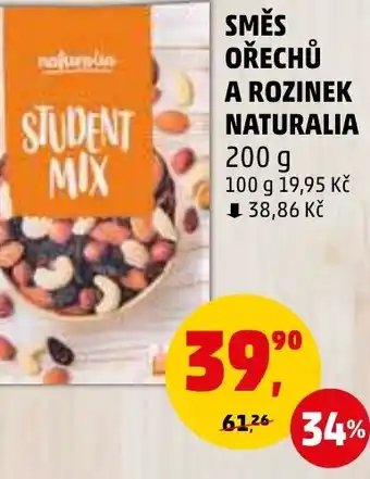 Penny Market SMĚS OŘECHŮ A ROZINEK NATURALIA nabídka