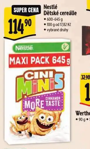 Albert Nestlé dětské cereálie nabídka