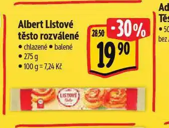 Albert Listové těsto nabídka