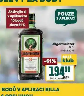 Billa Jägermeister nabídka