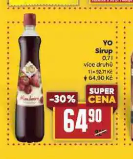 Billa Yo sirup nabídka