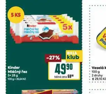 Billa Kinder mléčný řez nabídka