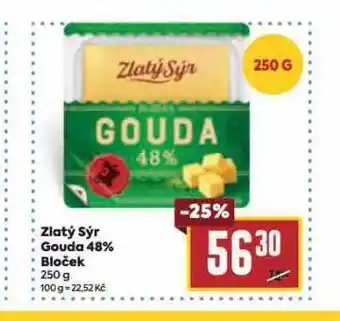 Billa Zlatý sýr gouda 48% bloček nabídka