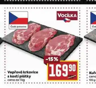 Billa Vepřová krkovice s kostí plátky nabídka