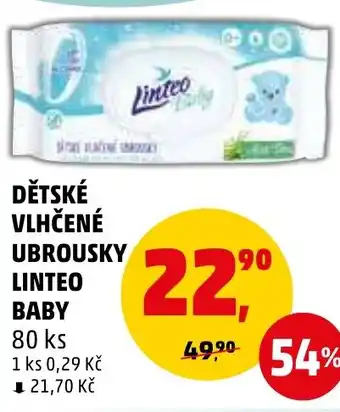 Penny Market DĚTSKÉ VLHČENÉ UBROUSKY LINTEO BABY nabídka